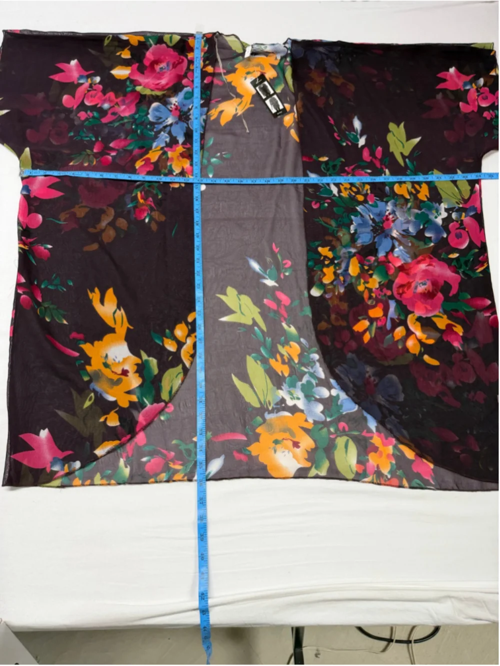 Women's Unbranded Floral Kimono One Size Black Multicolor. 2107